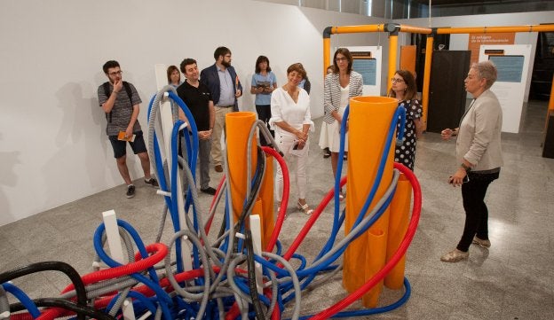 Inauguración de la muestra, ayer por la mañana. ::