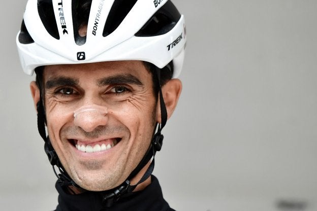 Espectacular. Alberto Contador, que el próximo 6 de diciembre cumplirá 35 años, siempre ha hecho gala de su inagotable deseo de ganar. :: PHILIPPE LOPEZ / afp