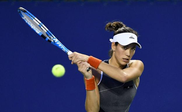 Garbiñe Muguruza, durante el partido. /Afp