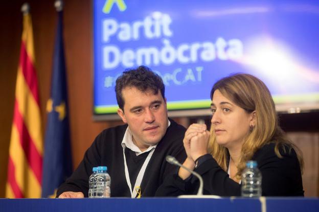 Los coordinadores del PDeCat, David Bonvehí y Marta Pascal durante su Consejo Nacional. :: m. pérez / efe
/