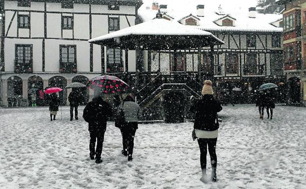 La nevada cuando el sábado espezó a caer con intensidad.