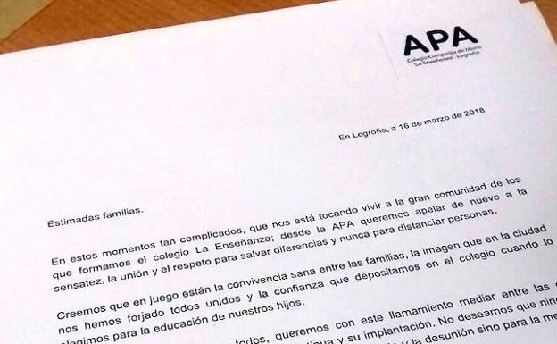 La APA de la Enseñanza se mantiene neutral y pide sensatez