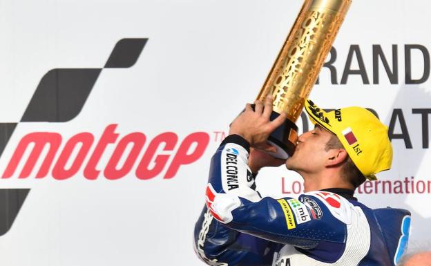 Jorge Martín, tras ganar el GP de Catar en la categoría de Moto3./EFE