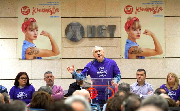 Pepe Álvarez en un acto de UGT./L.R.