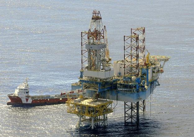 La plataforma del almacén de gas Castor situada en las costas de Castellón. :: Domenech Castelló / efe/