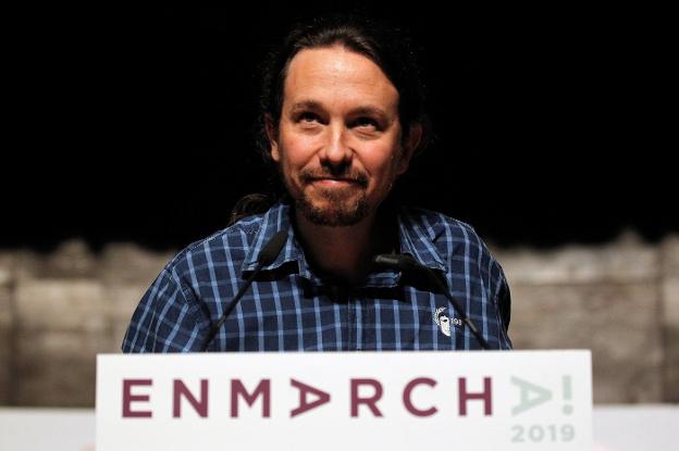 Pablo Iglesias, en un momento del discurso ofrecido en la Universidad Cumplutense de Madrid. :: Víctor Lerena / efe/