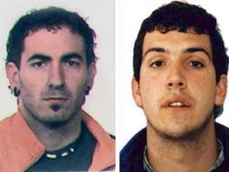 La Ertzaintza ha identificado como presuntos autores de la colocación de la bomba de Calahorra a Jurdan Martitegi Lizaso (i) y Arkaitz Goikoetxea Basabe (d). /EFE/
