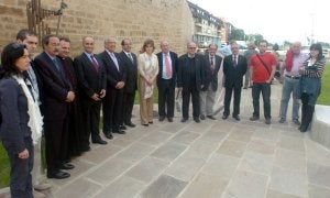 Corporativos, representantes del Colegio de Ingenieros y otros invitados, ayer en la inauguración. ::
ALBO/