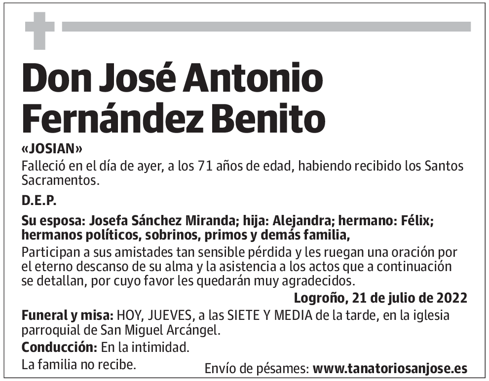 Don José Antonio Fernández Benito