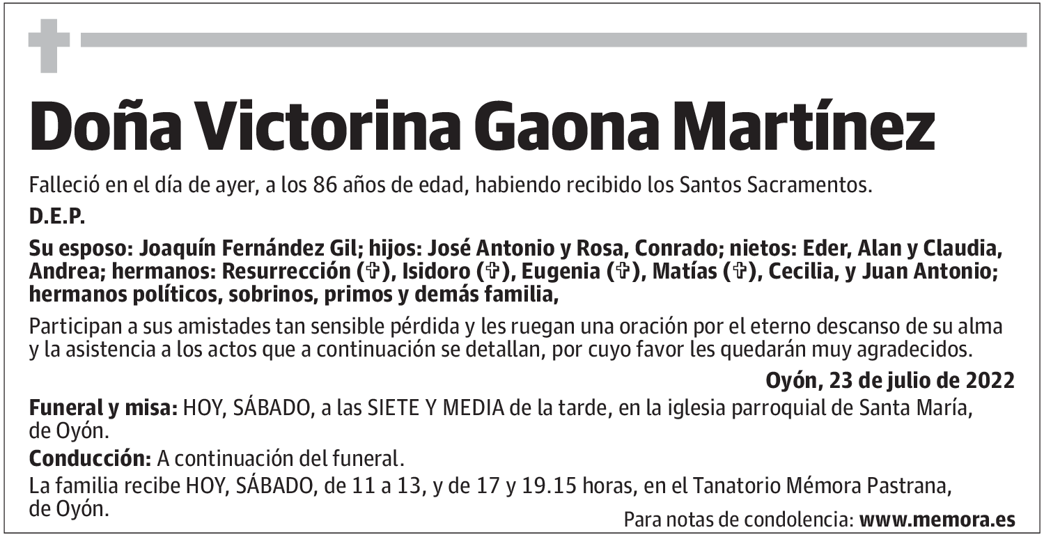 Doña Victorina Gaona Martínez