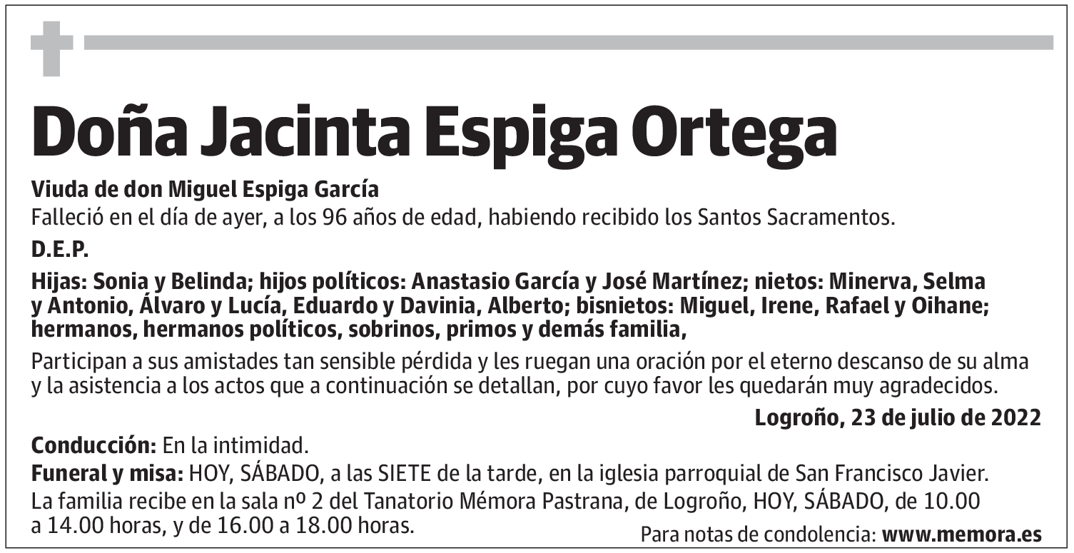 Doña Jacinta Espiga Ortega