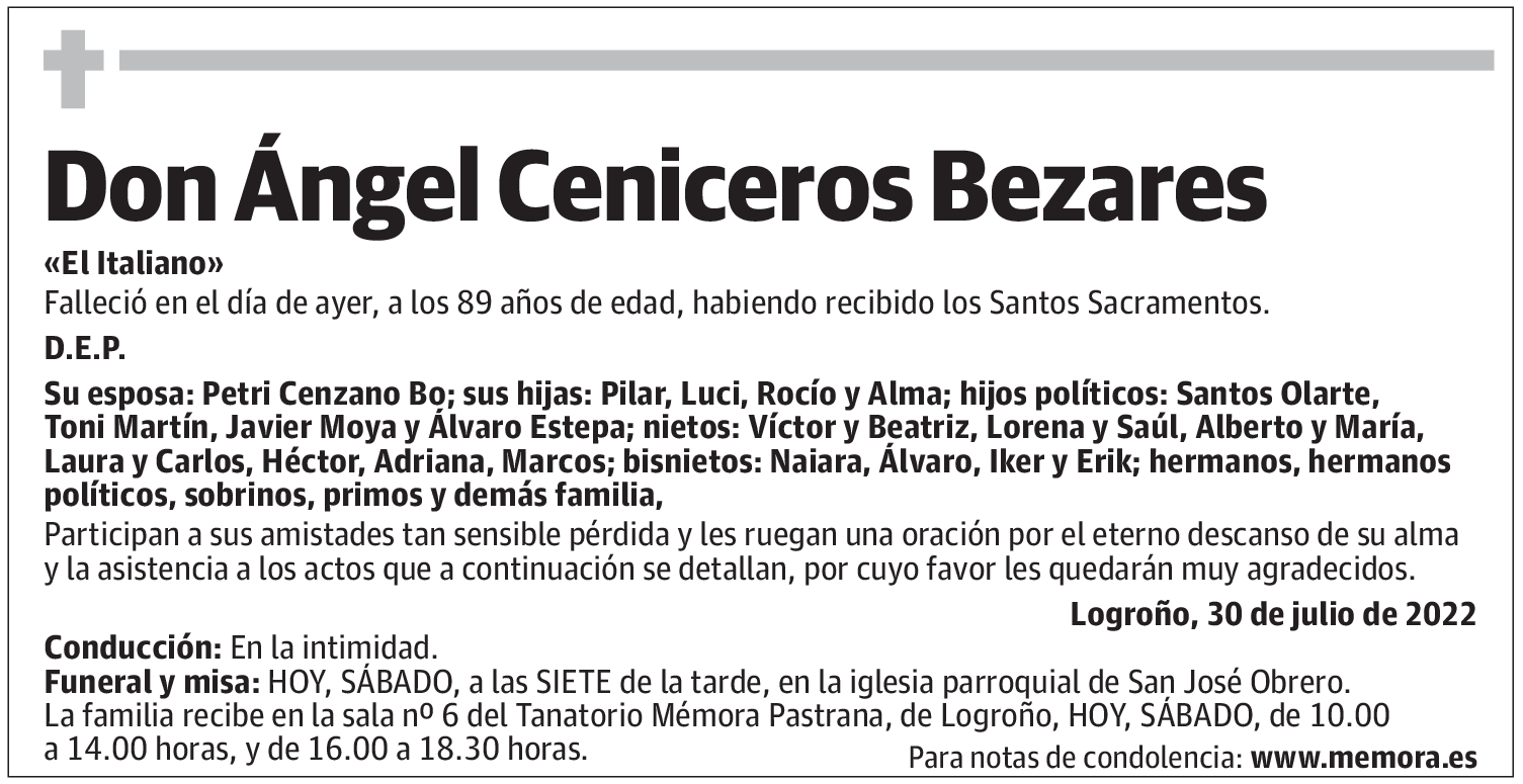 Don Ángel Ceniceros Bezares