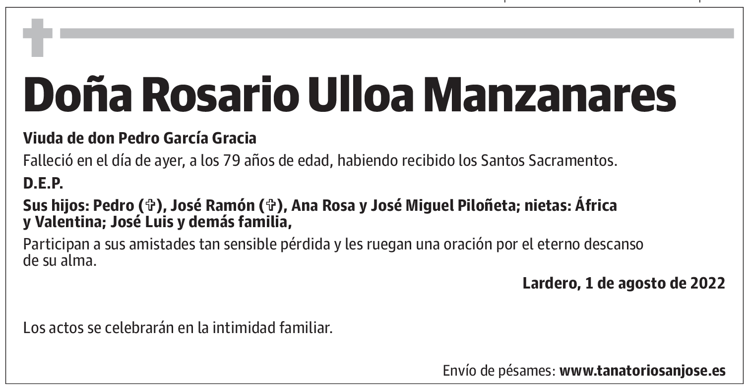 Doña Rosario Ulloa Manzanares