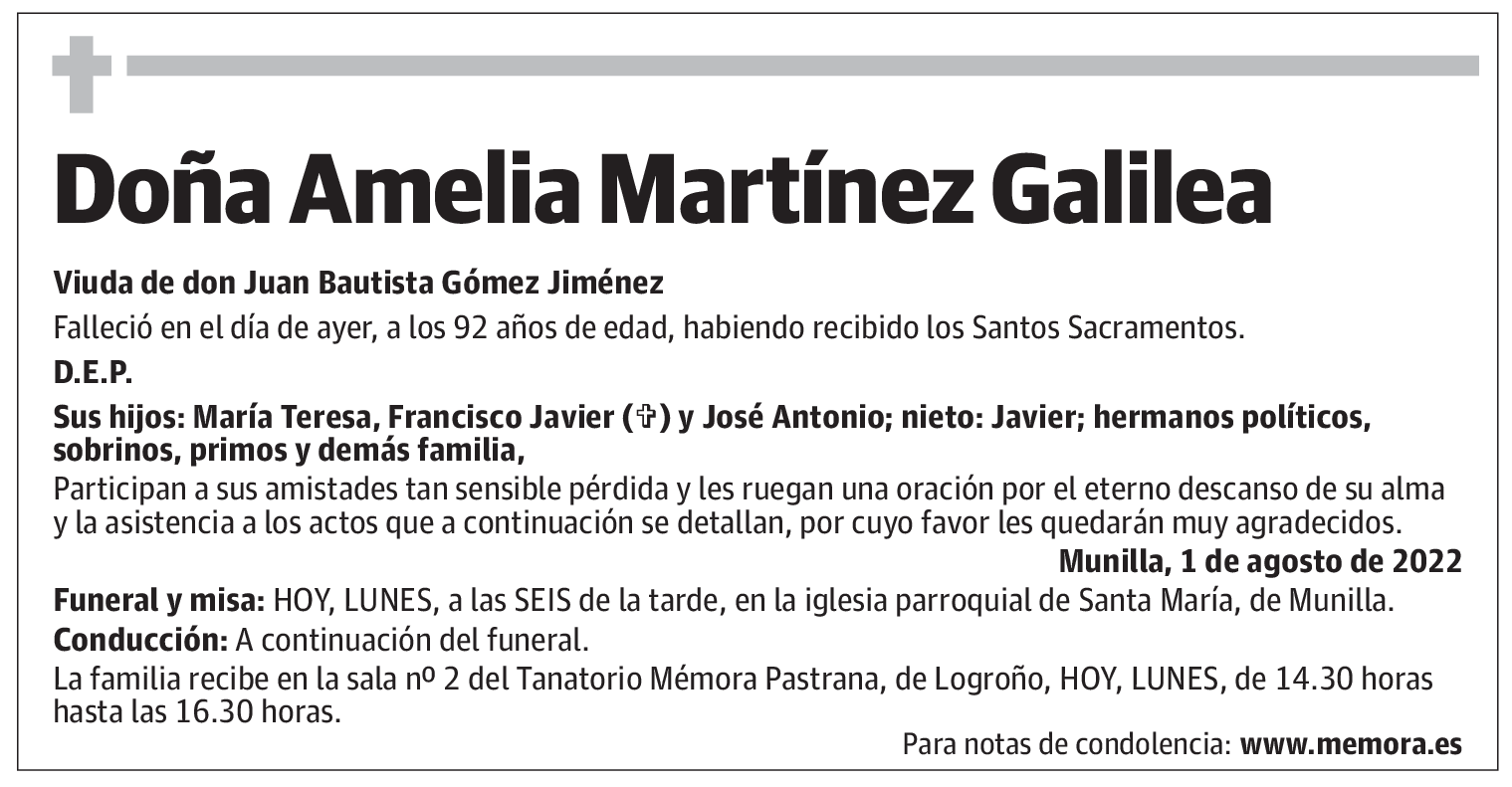 Doña Amelia Martínez Galilea