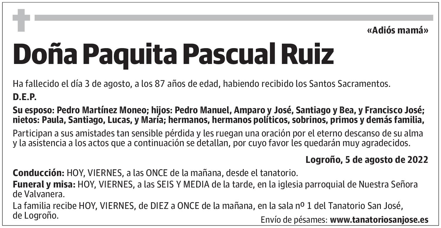 Doña Paquita Pascual Ruiz