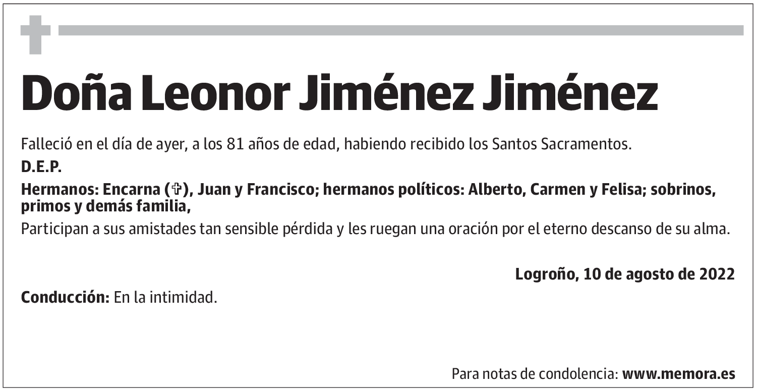 Doña Leonor Jiménez Jiménez