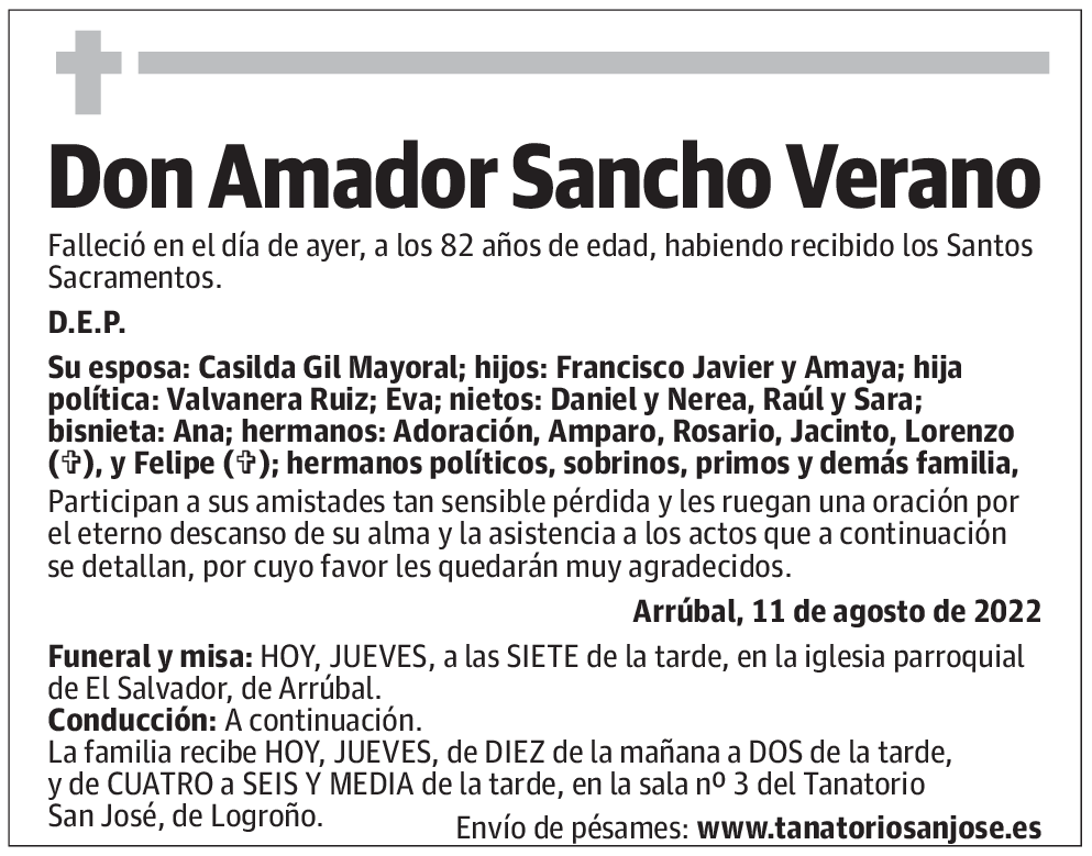 Don Amador Sancho Verano