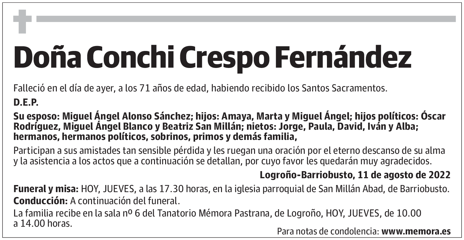 Doña Conchi Crespo Fernández