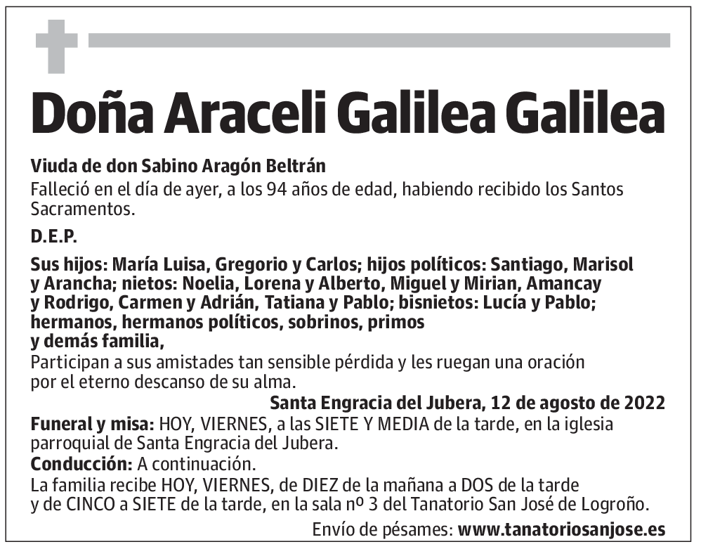Doña Araceli Galilea Galilea
