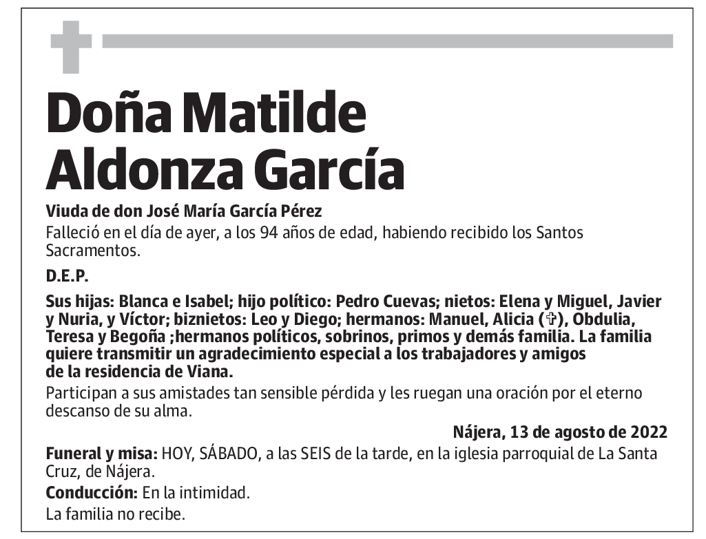 Doña Matilde  Aldonza García