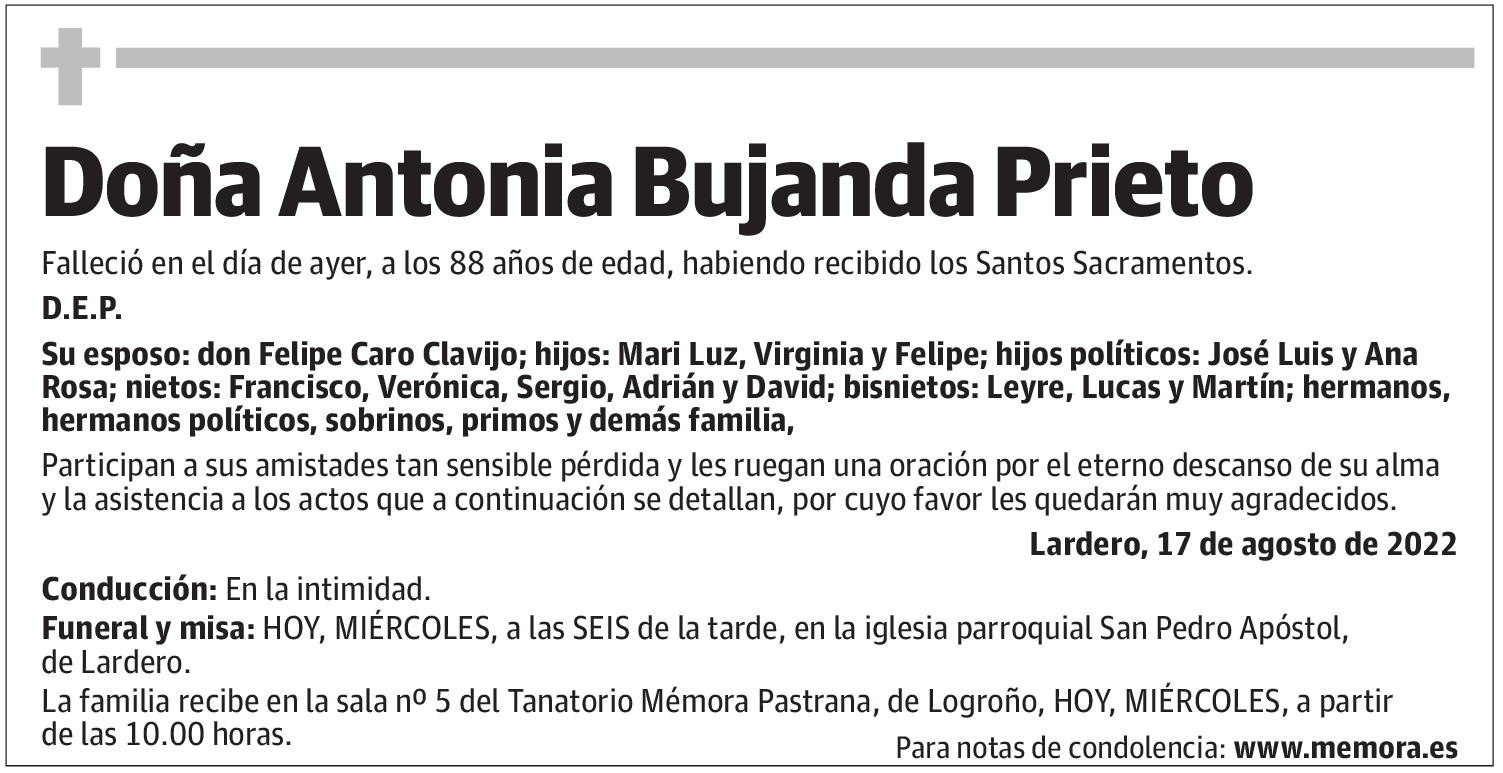 Doña Antonia Bujanda Prieto