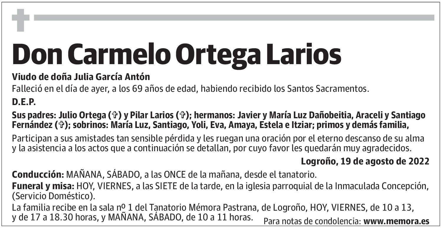 Don Carmelo Ortega Larios
