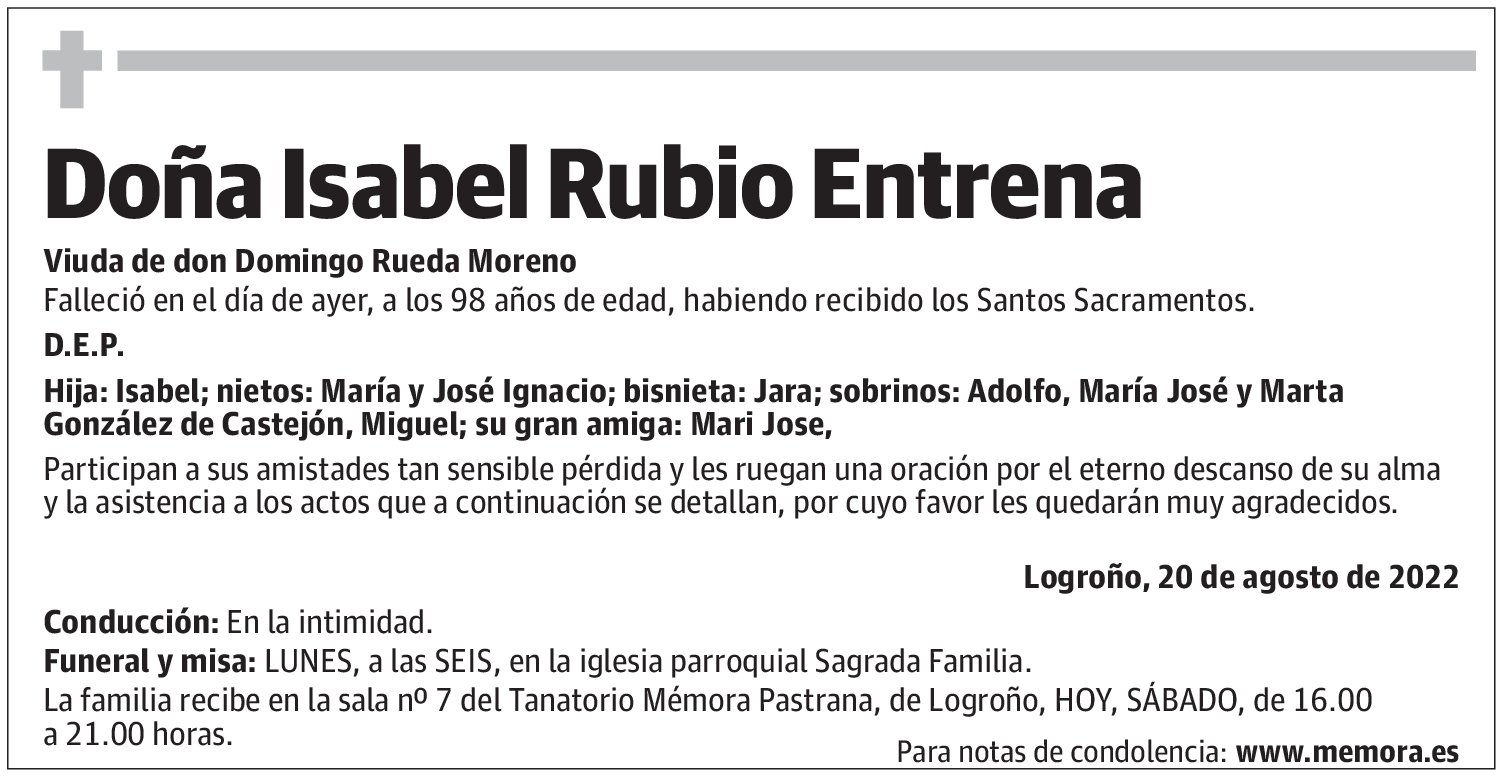 Doña Isabel Rubio Entrena