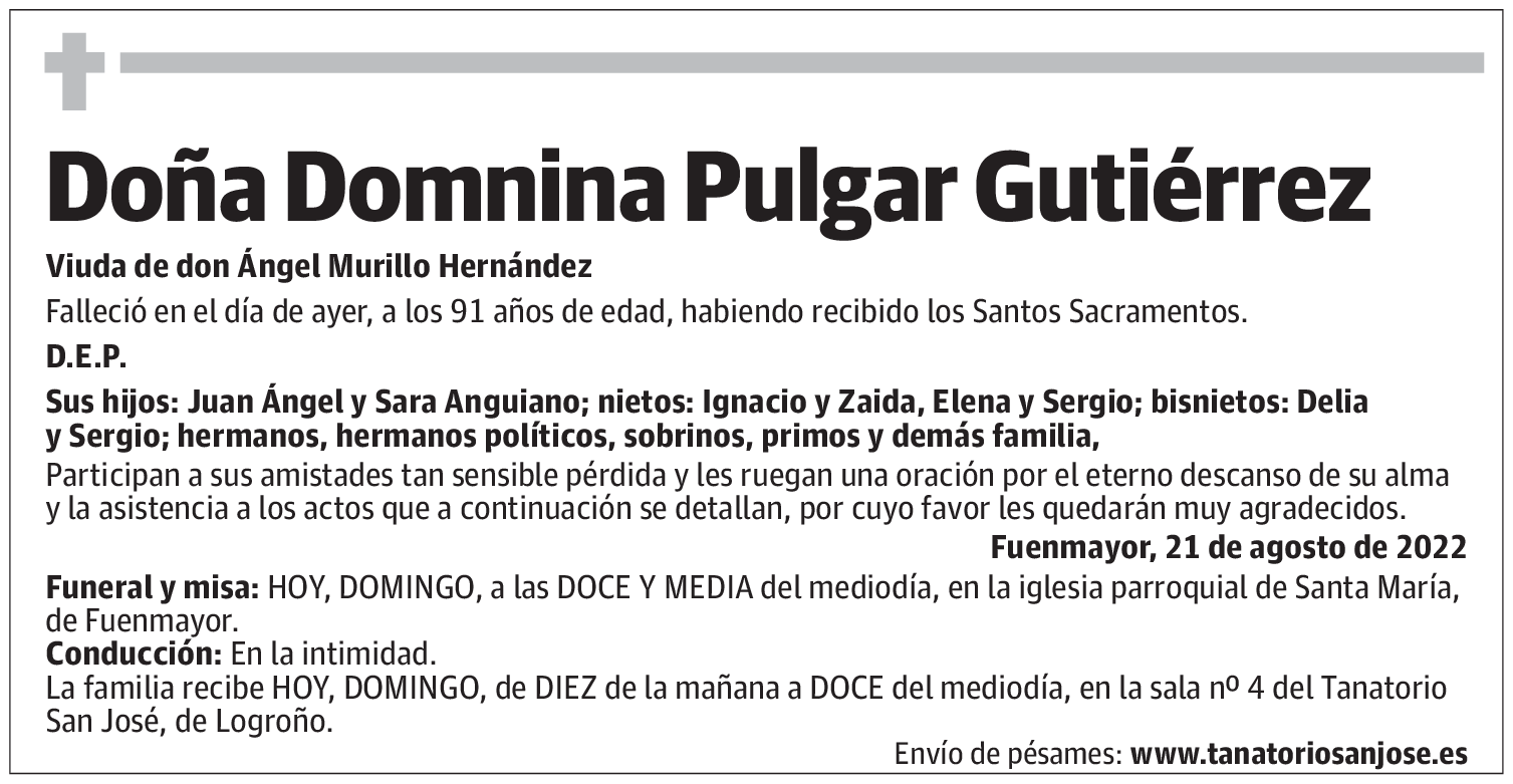 Doña Domnina Pulgar Gutiérrez