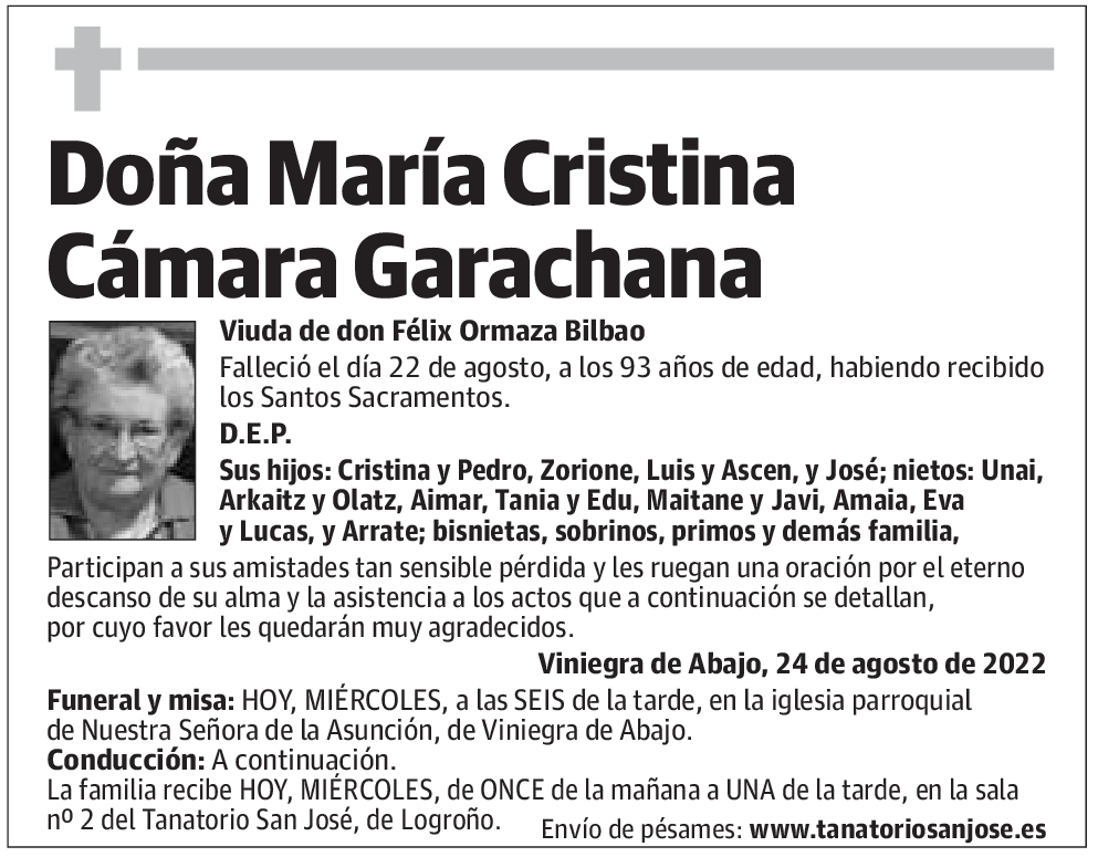 Doña María Cristina Cámara Garachana