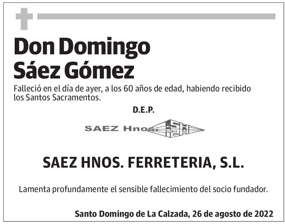 Don Domingo Sáez Gómez