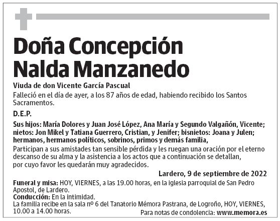 Doña Concepción Nalda Manzanedo