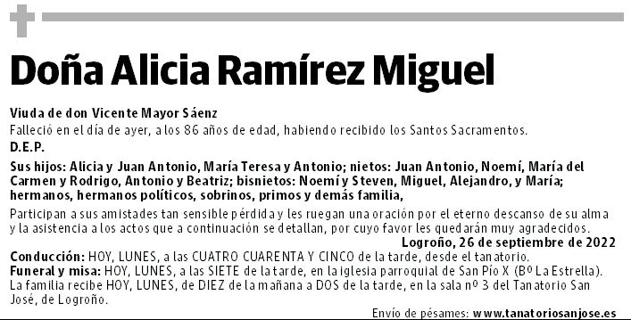 Doña Alicia Ramírez Miguel