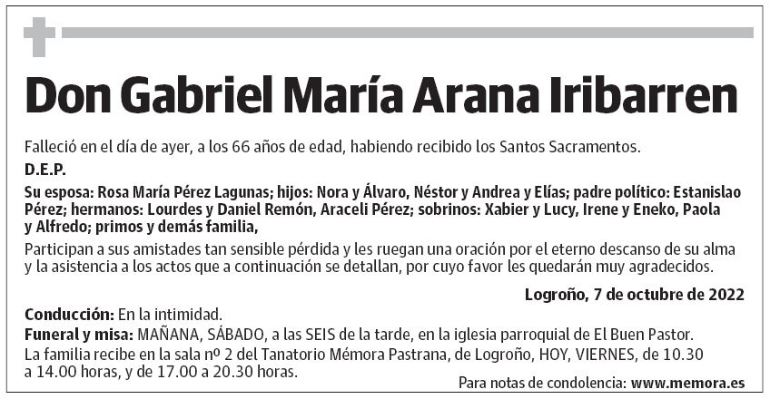Don Gabriel María Arana Iribarren