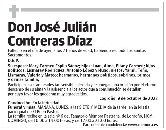 Don José Julián Contreras Díaz