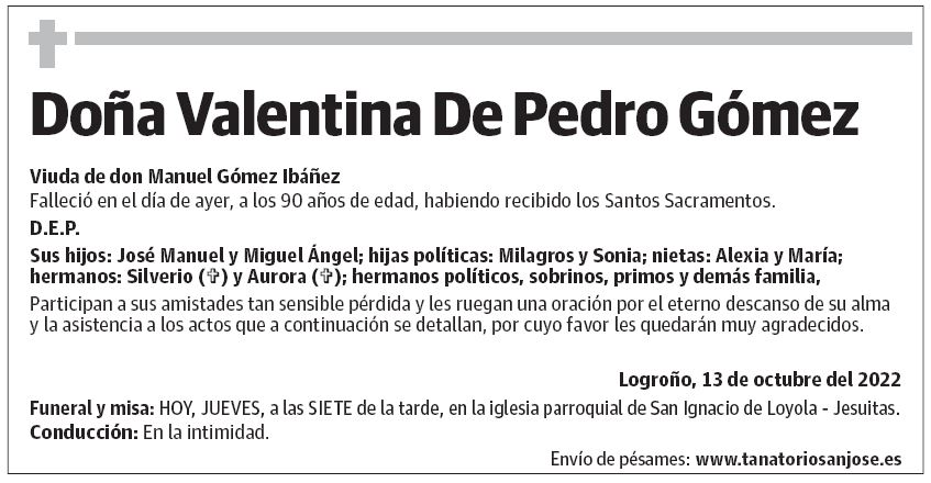 Doña Valentina De Pedro Gómez