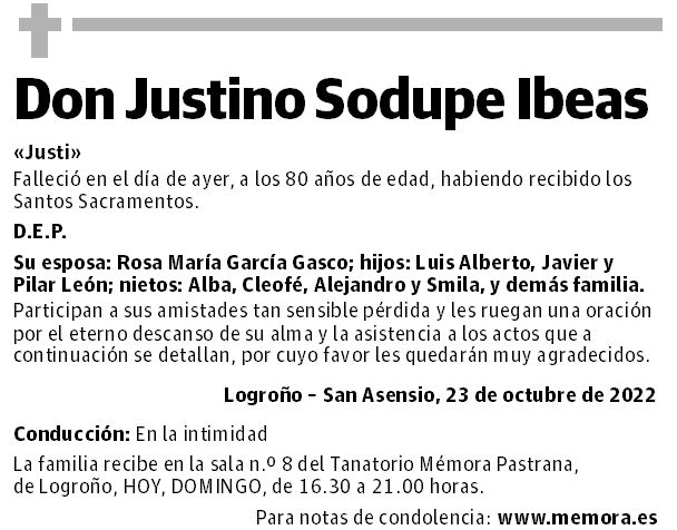 Don Justino Sodupe Ibeas