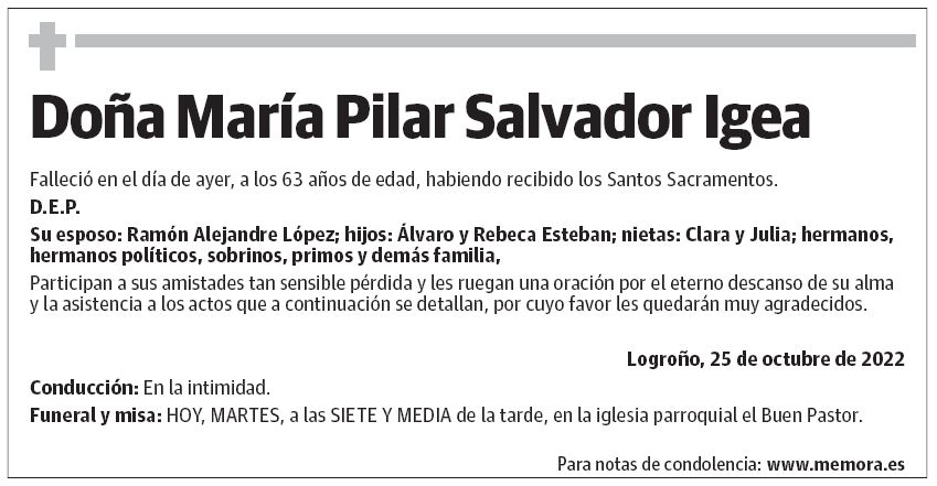 Doña María Pilar Salvador Igea