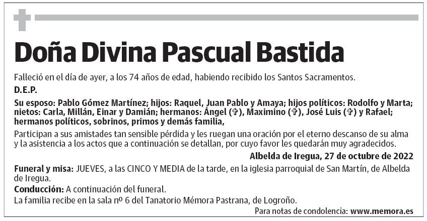 Doña Divina Pascual Bastida