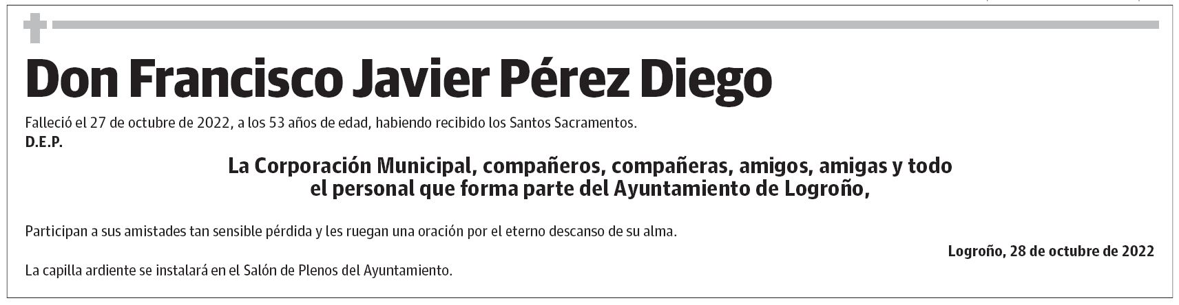 Don Francisco Javier Pérez Diego