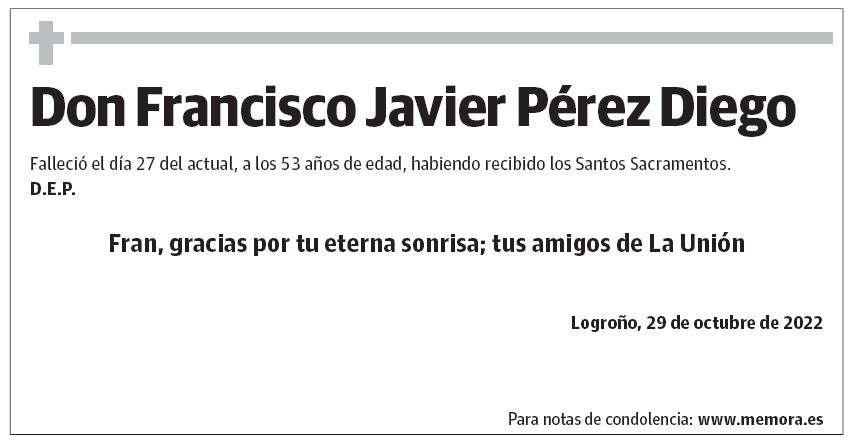 Don Francisco Javier Pérez Diego