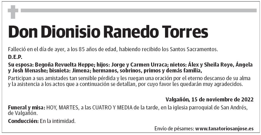 Don Dionisio Ranedo Torres