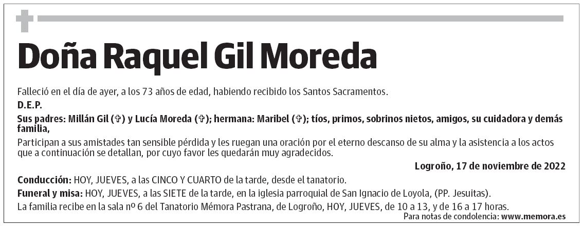 Doña Raquel Gil Moreda