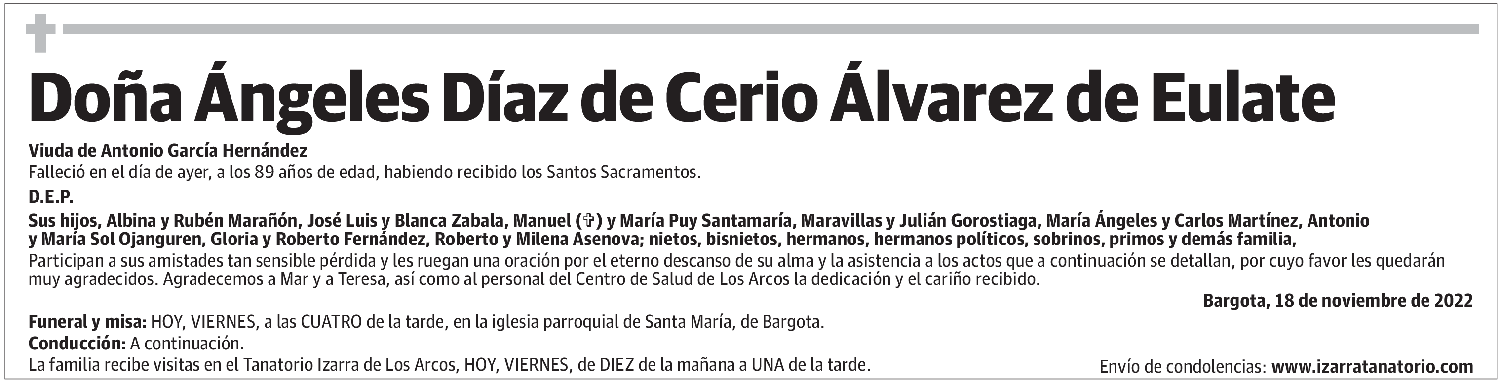 Doña Ángeles Díaz de Cerio Álvarez de Eulate