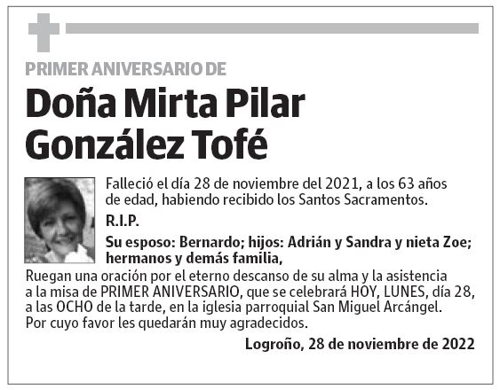 Doña Mirta Pilar González Tofé