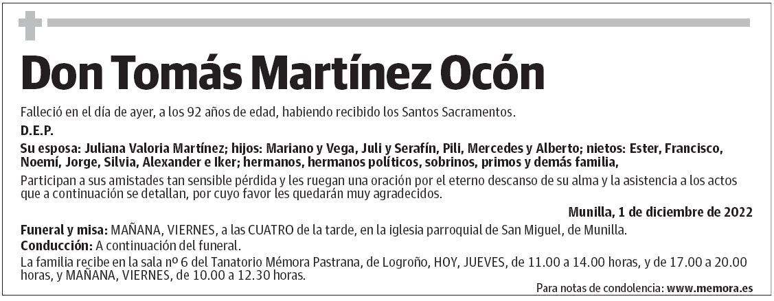 Don Tomás Martínez Ocón