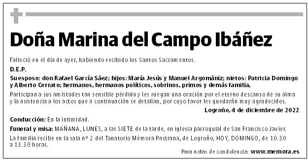Doña Marina del Campo Ibáñez
