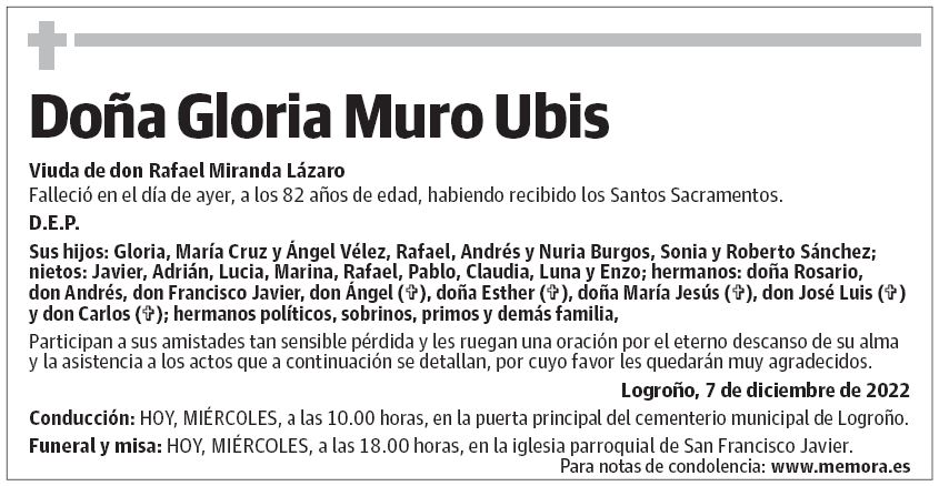Doña Gloria Muro Ubis