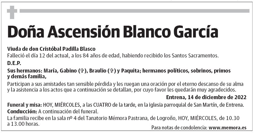 Doña Ascensión Blanco García