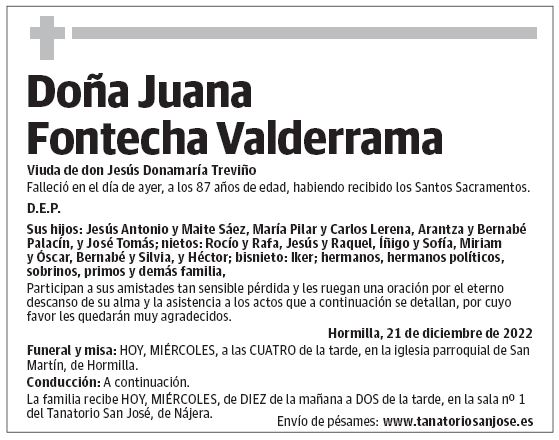 Doña Juana Fontecha Valderrama