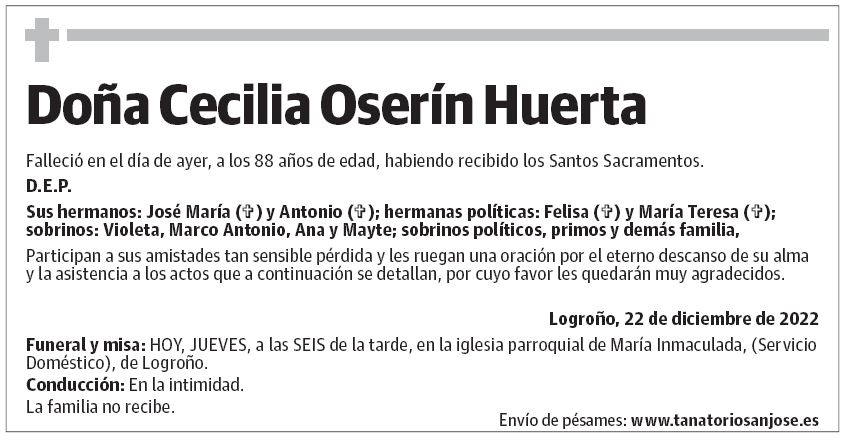 Doña Cecilia Oserín Huerta